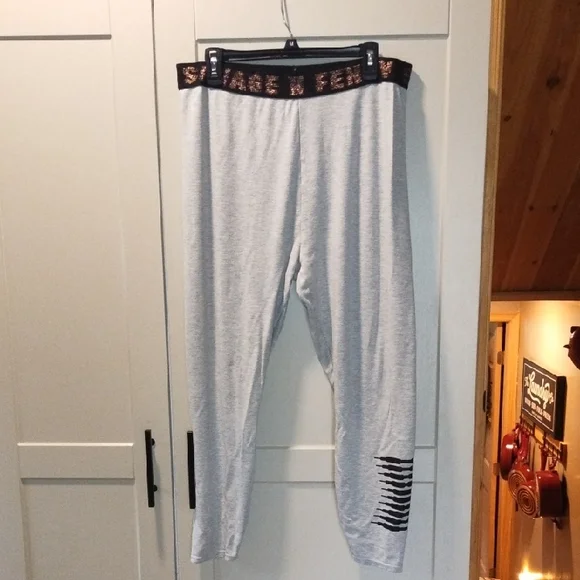 Savage X Fenty Light Gray Lounge Leggings - Picture 1 of 5